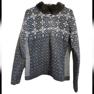 Vintage Maurices Lambswool Blend Full Zip Sweater Size Small